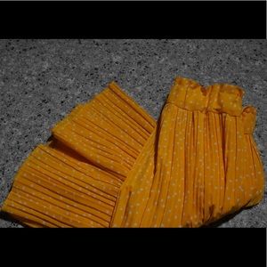 Pleated yellow polka dot Circle skirt